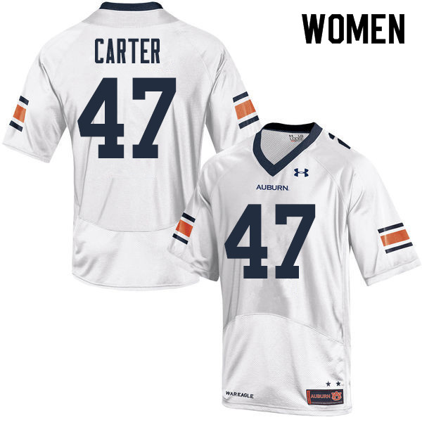 Women Auburn Tigers #47 Craig Carter College Football Jerseys Sale-White